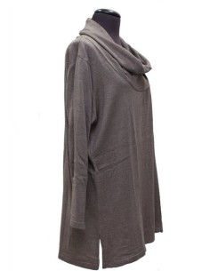 Maglia collo a ciambella tortora 2