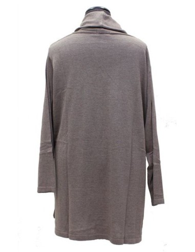 Maglia collo a ciambella tortora Maglia collo a ciambella tortora