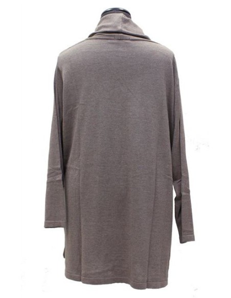 Maglia collo a ciambella tortora