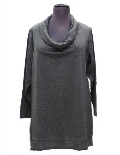 Maglia collo a ciambella grigio fumo