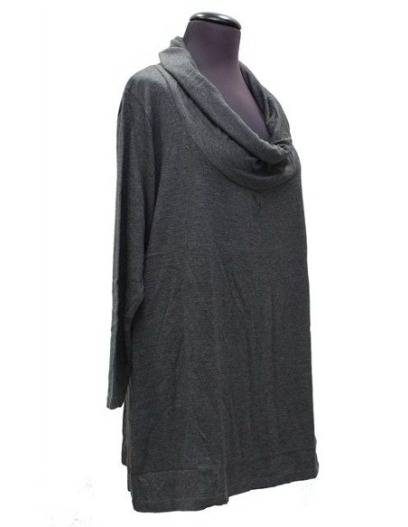 Maglia collo a ciambella grigio fumo