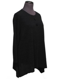 Maglia girocollo con bottoni invernale nera 2