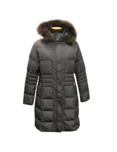 Piumino Fly Charter's donna color fango con cappuccio pelo