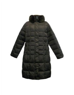 Piumino donna  color Piombo Collo con  pelo