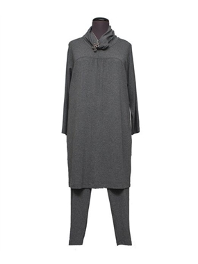 Immagine di Verpass Mini abito grigio in viscosa elasticizzata invernale