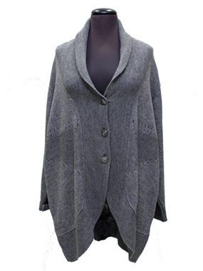 Immagine di Cardigan grigio in lana traforato